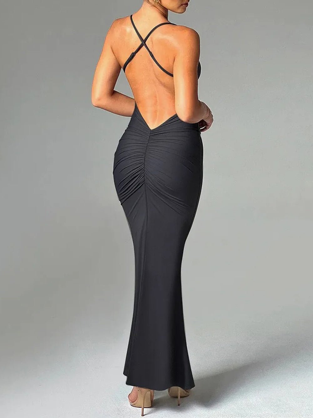 Abbey Backless Sleeveless Maxi Dress - Fashion Pov