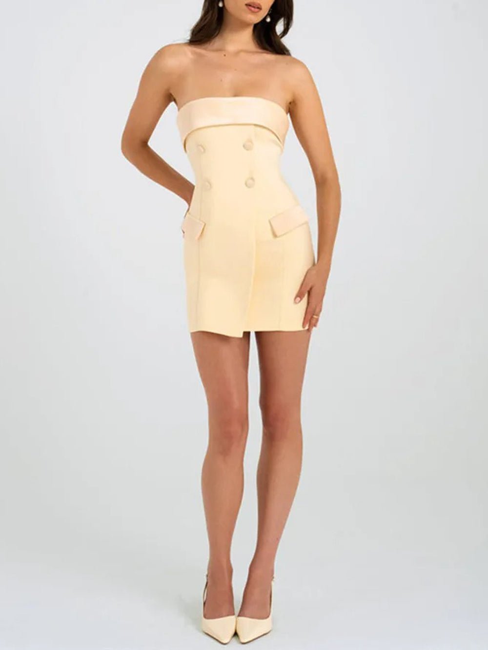 Adele Off Shoulder Backless Mini Dress - Fashion Pov