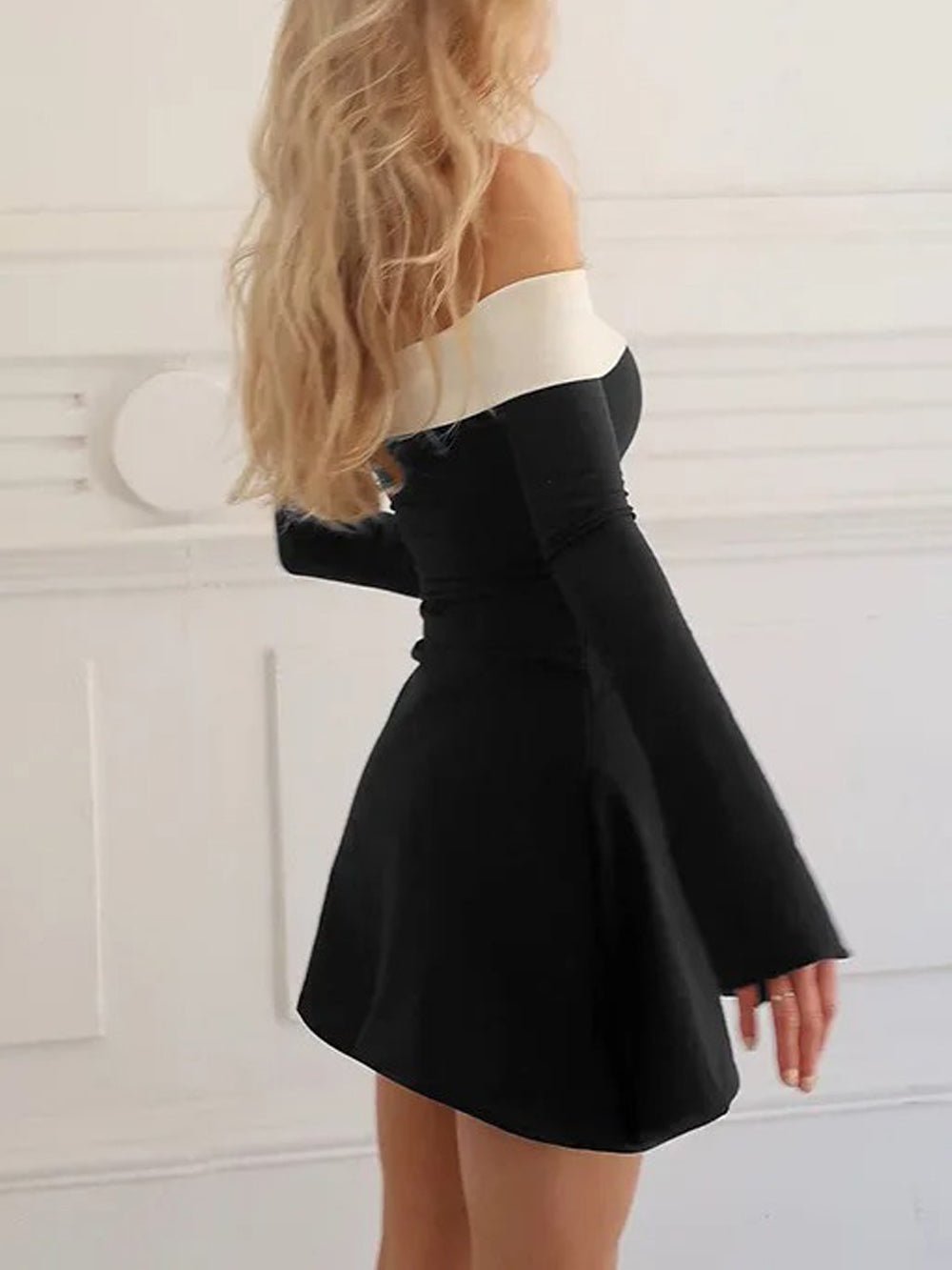 Adriela Off Shoulder Backless Mini Dress - Fashion Pov