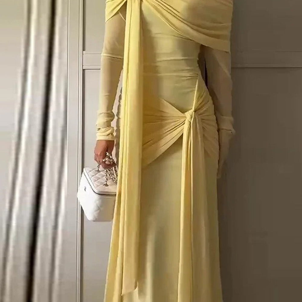 Adrienne Draped Off - Shoulder Gown - Fashion Pov