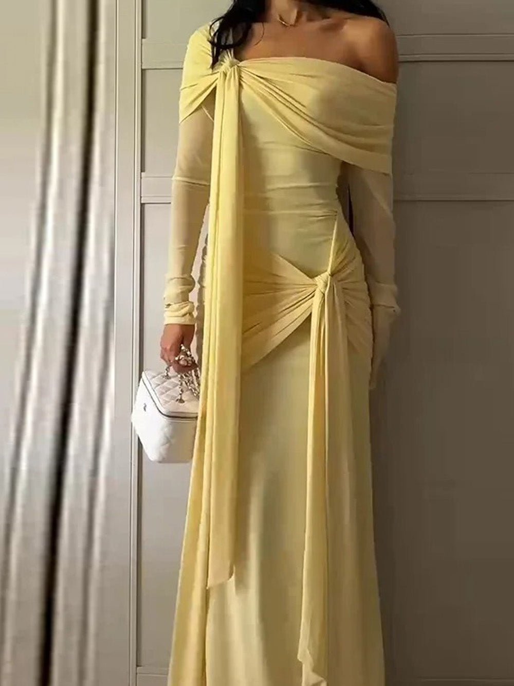 Adrienne Draped Off - Shoulder Gown - Fashion Pov