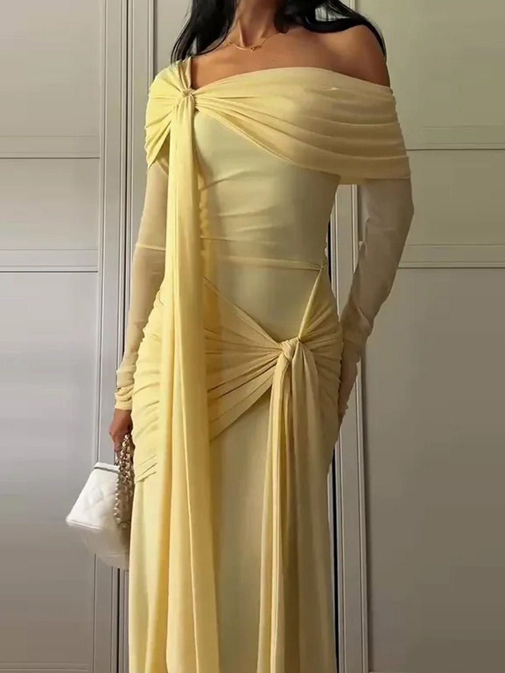 Adrienne Draped Off - Shoulder Gown - Fashion Pov