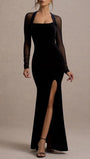 Alessia Square Neck Mesh Maxi Dress - Fashion Pov