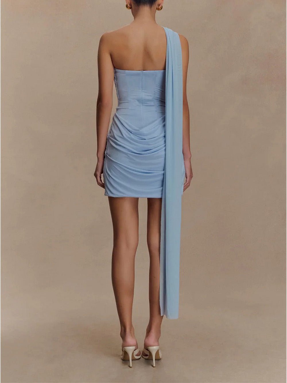 Alina Draped One - Shoulder Mini Dress - Fashion Pov