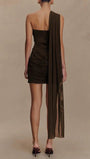 Alina Draped One - Shoulder Mini Dress - Fashion Pov