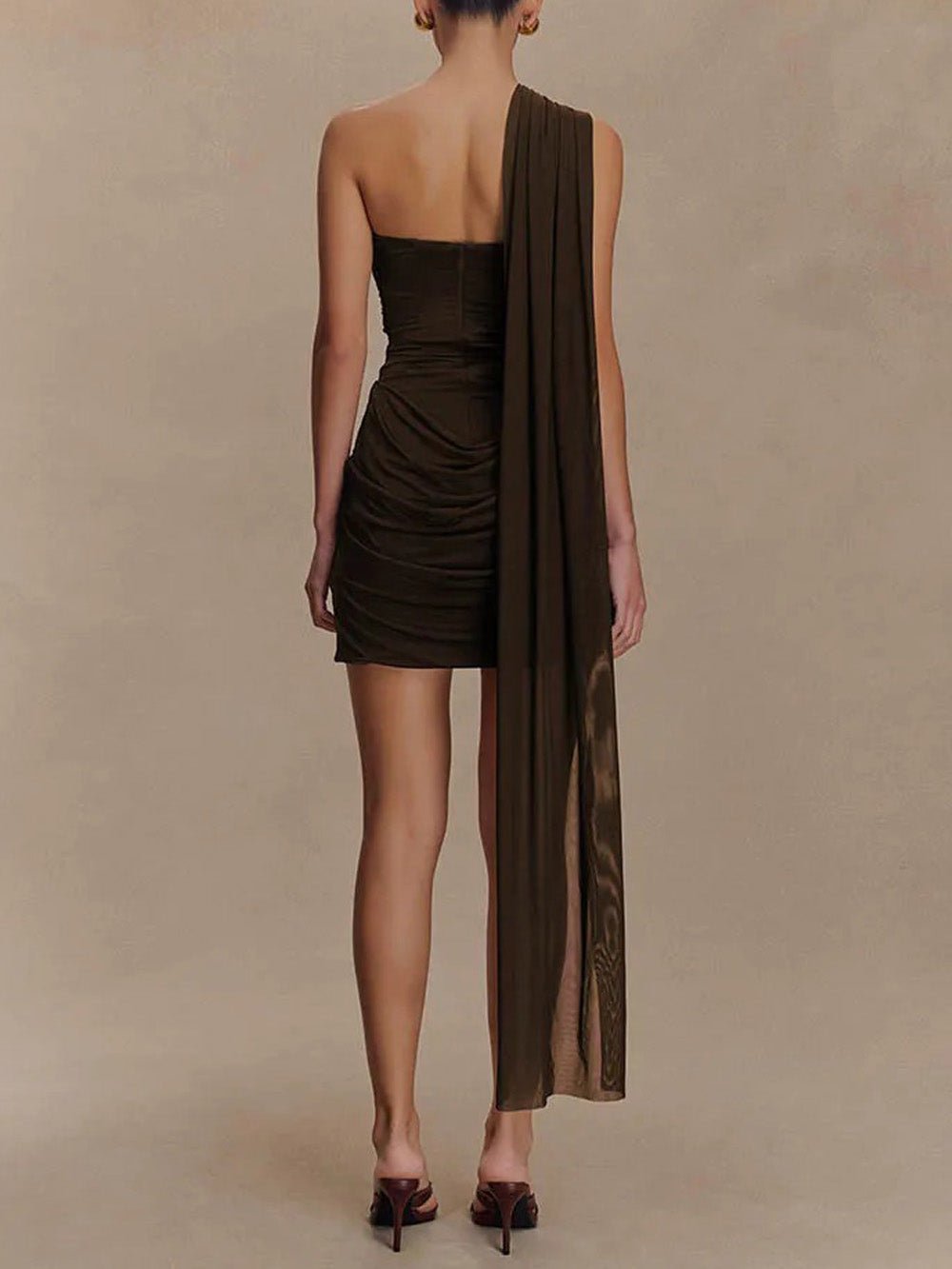 Alina Draped One - Shoulder Mini Dress - Fashion Pov
