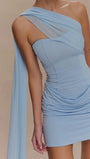 Alina Draped One - Shoulder Mini Dress - Fashion Pov