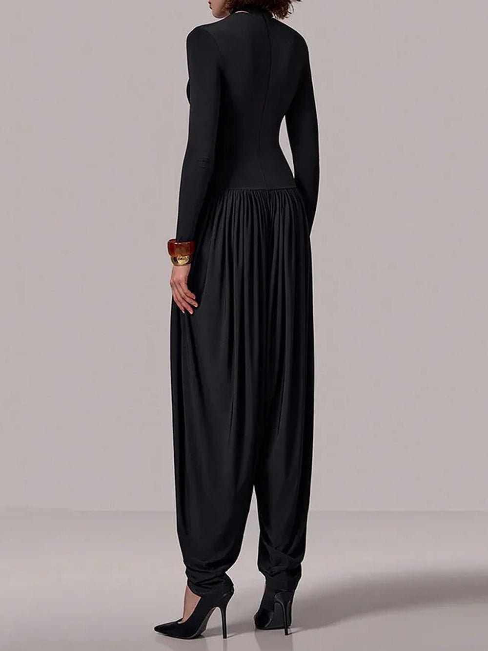 Alina Draped Turtleneck Jumpsuit - Fashion Pov