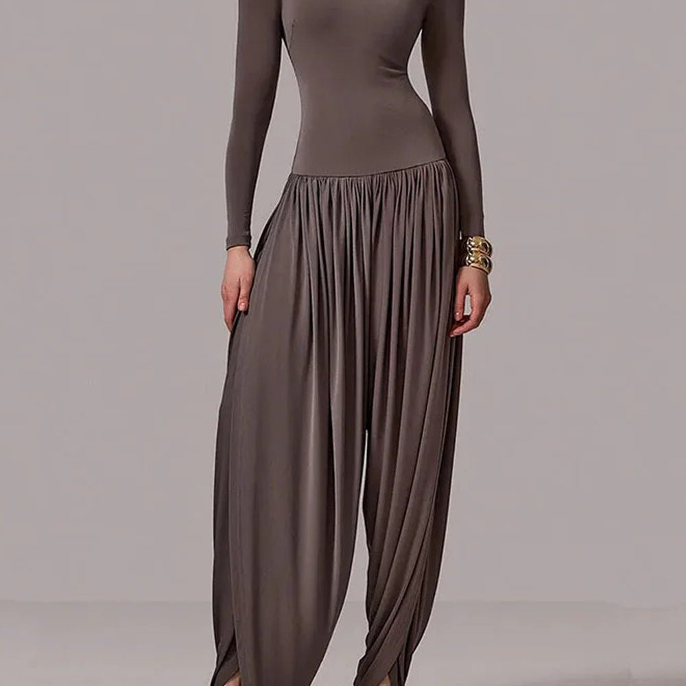 Alina Draped Turtleneck Jumpsuit - Fashion Pov