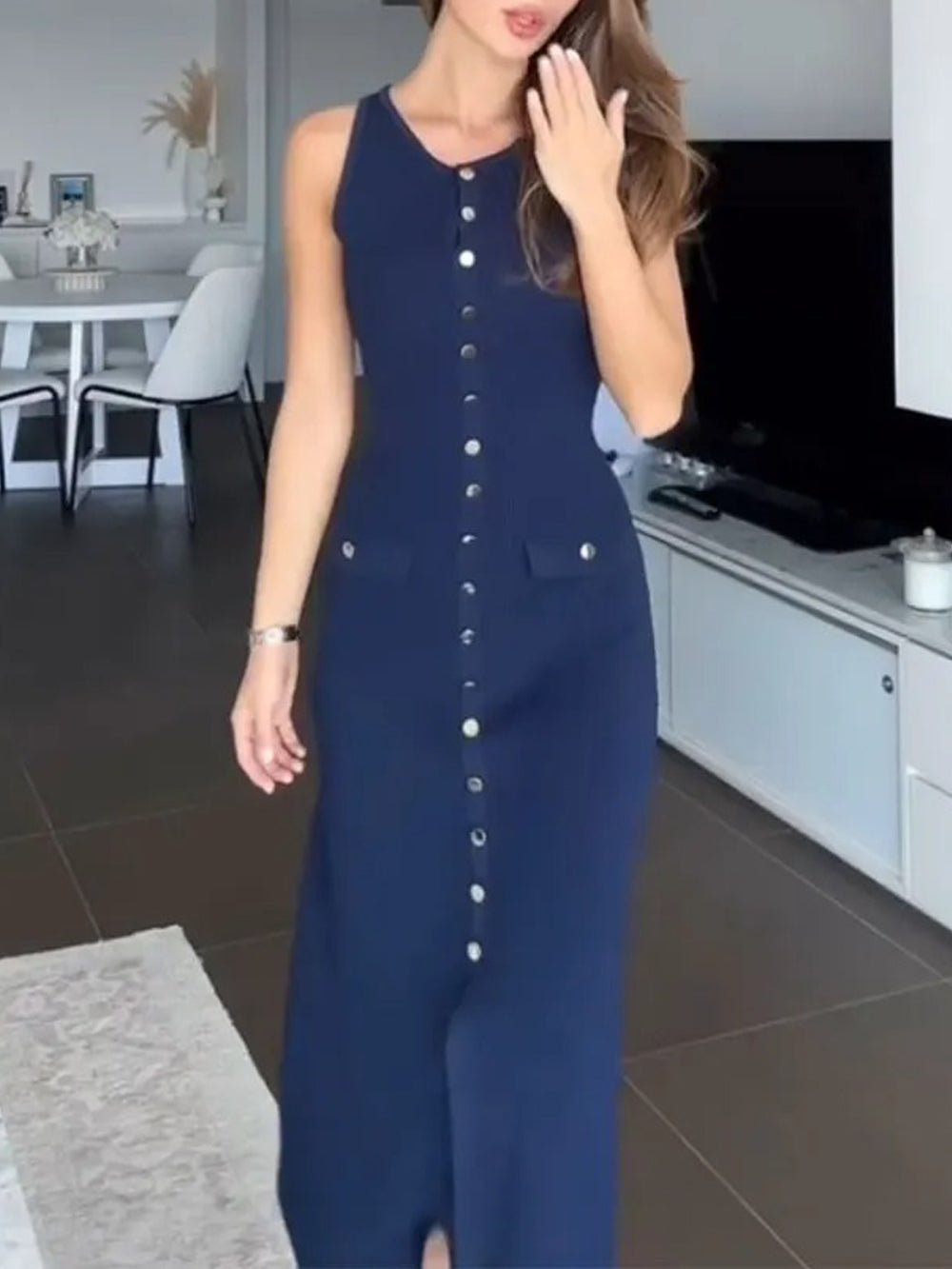 Angela Sleeveless Midi Dress - Fashion Pov