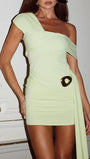 Aria One - Shoulder Draped Mini Dress - Fashion Pov