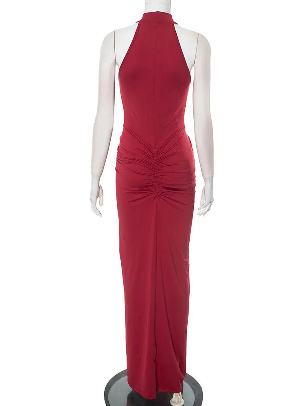 Ariana Halter Ruched Maxi Dress - Fashion Pov