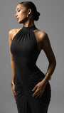 Ariana Halter Ruched Maxi Dress - Fashion Pov