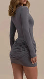 Ariana Long - Sleeve Ruched Mini Dress - Fashion Pov