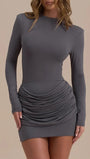 Ariana Long - Sleeve Ruched Mini Dress - Fashion Pov