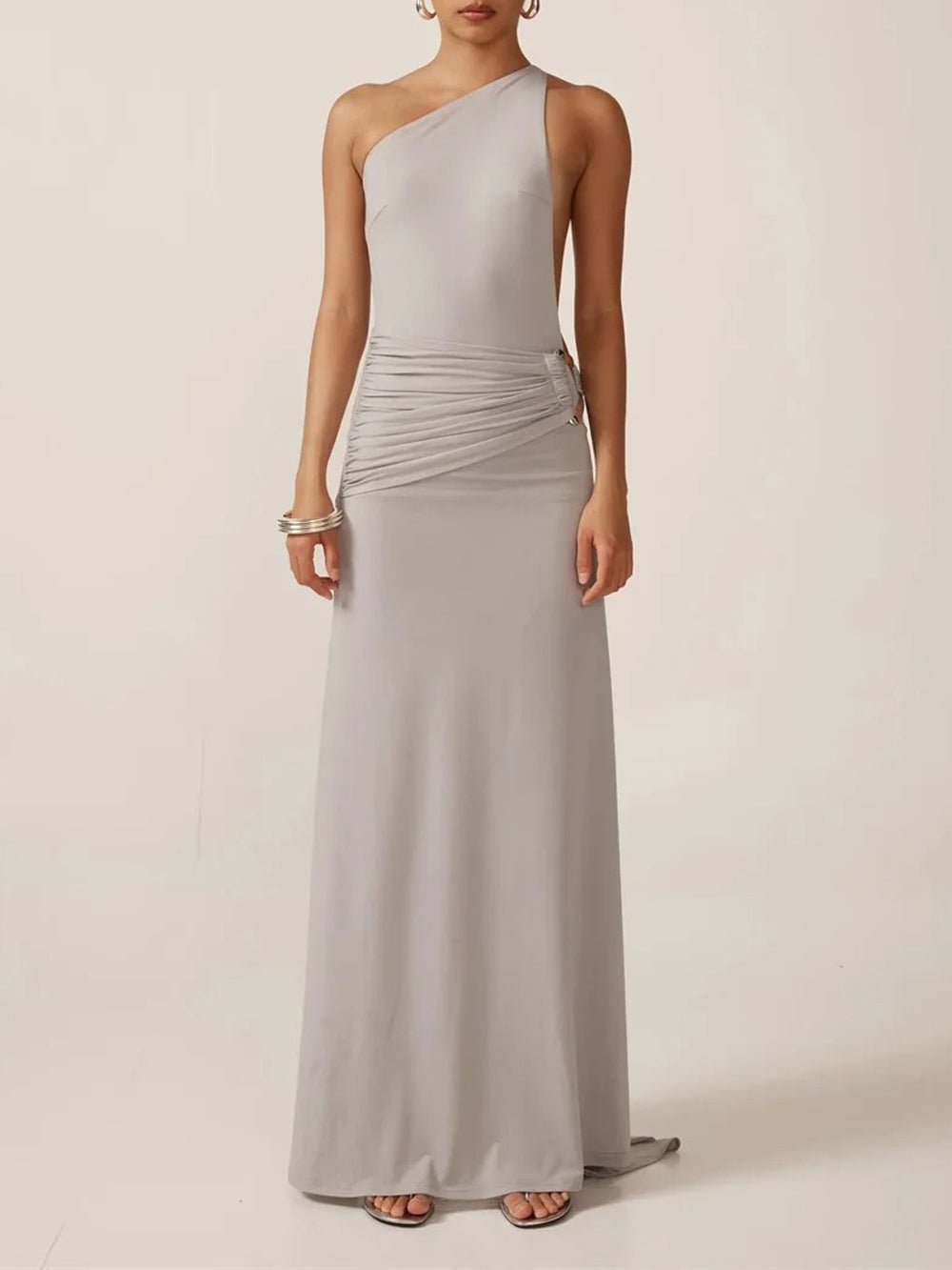 Athena One Shoulder Backless Maxi Dress - Fashion Pov