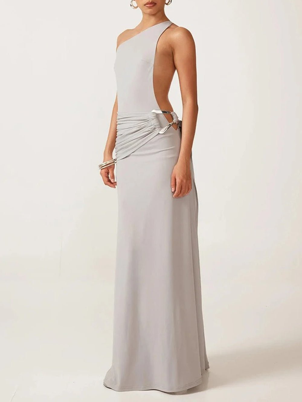 Athena One Shoulder Backless Maxi Dress - Fashion Pov
