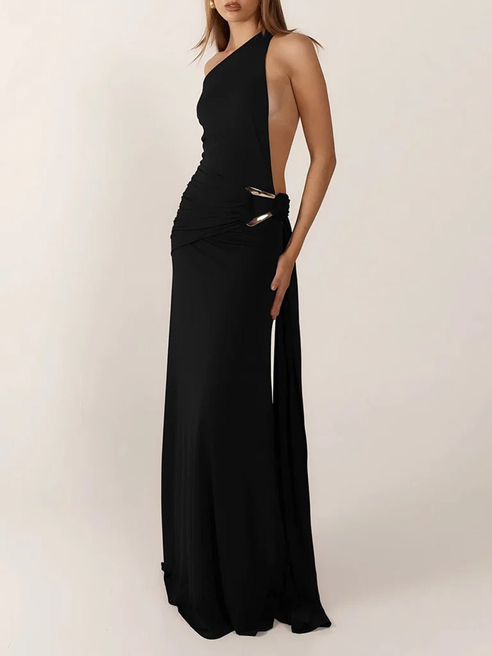 Athena One Shoulder Backless Maxi Dress - Fashion Pov