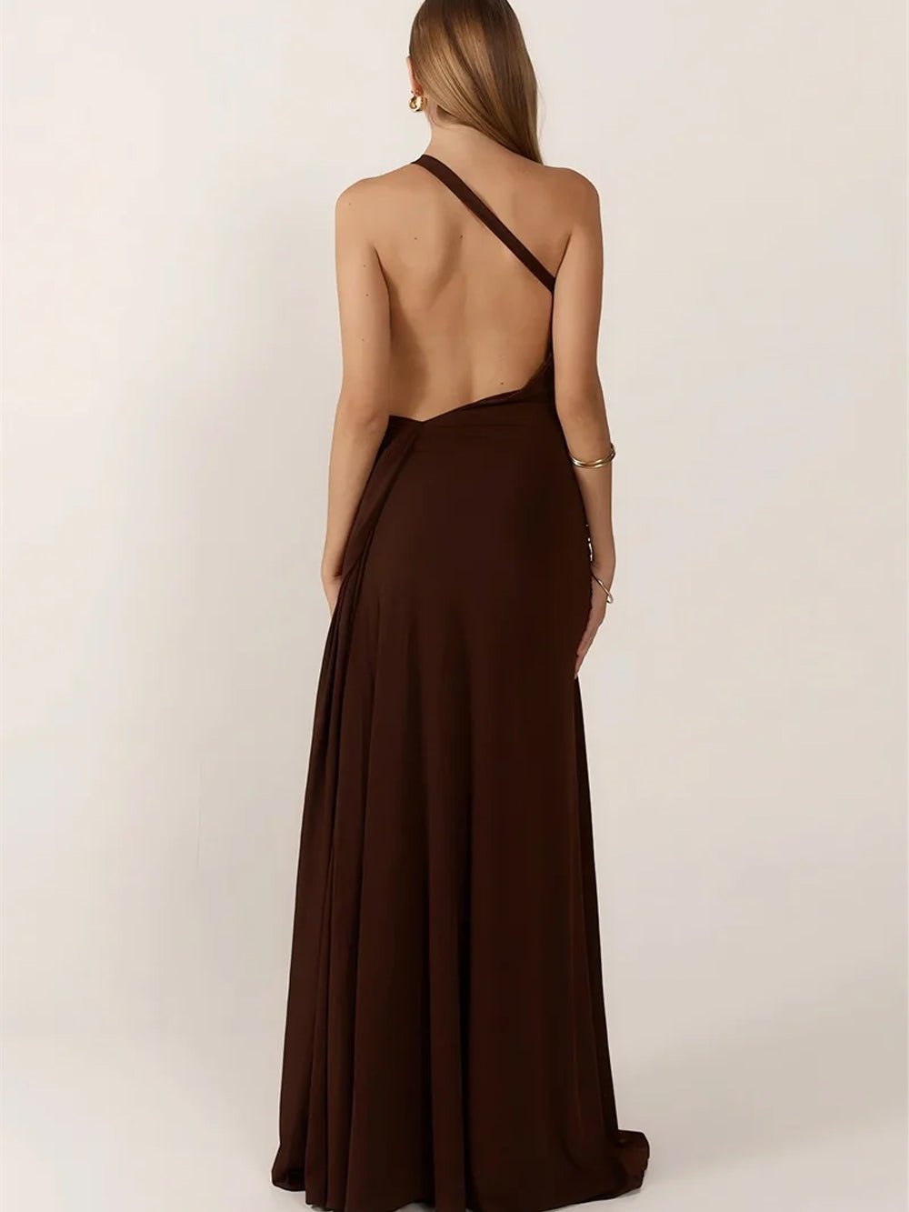 Athena One Shoulder Backless Maxi Dress - Fashion Pov