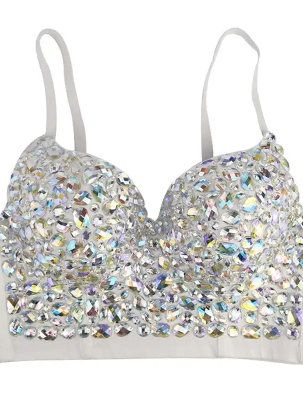 Avy Rhinestone Bustier Crop Top - Fashion Pov