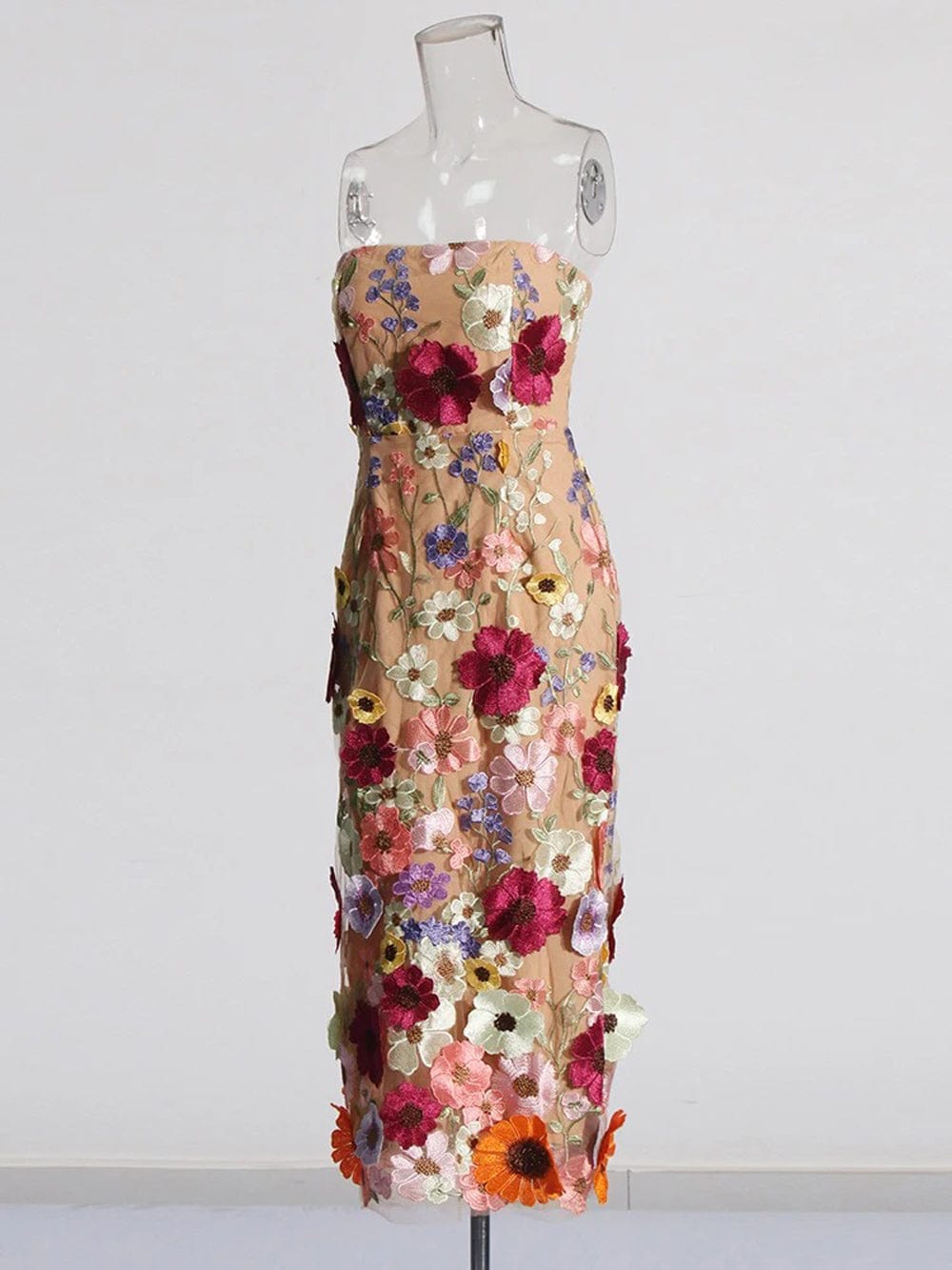 Calysta Appliques Sleeveless Midi Dress - Fashion Pov