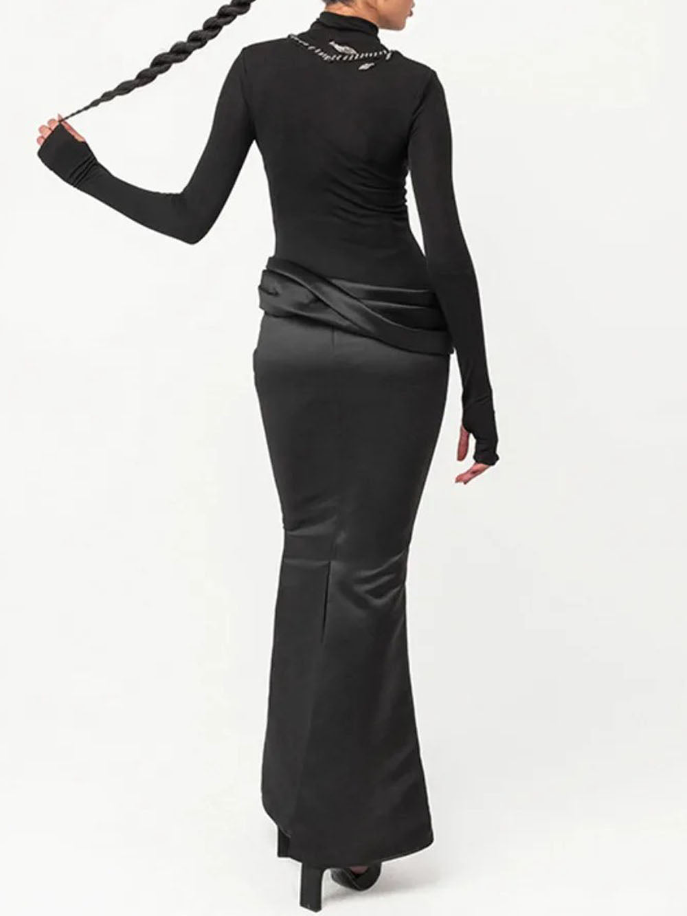 Camila Turtleneck Ruched Maxi Dress - Fashion Pov