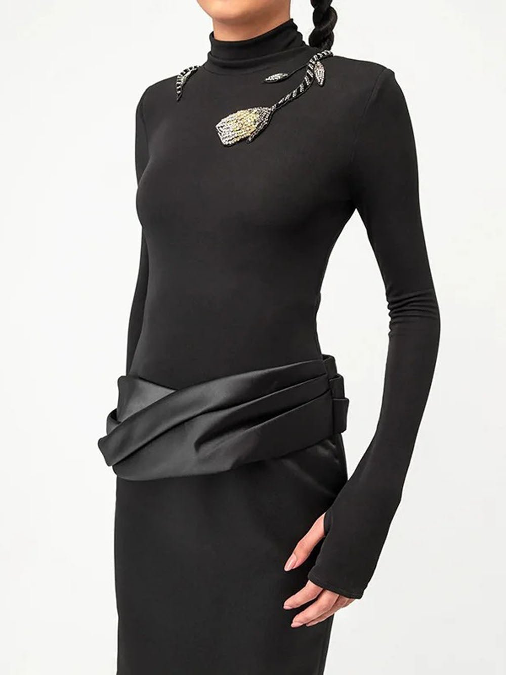 Camila Turtleneck Ruched Maxi Dress - Fashion Pov