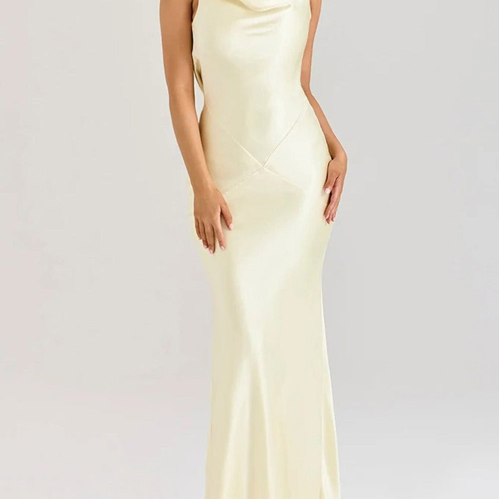 Camilla Satin Cowl Maxi Dress - Fashion Pov