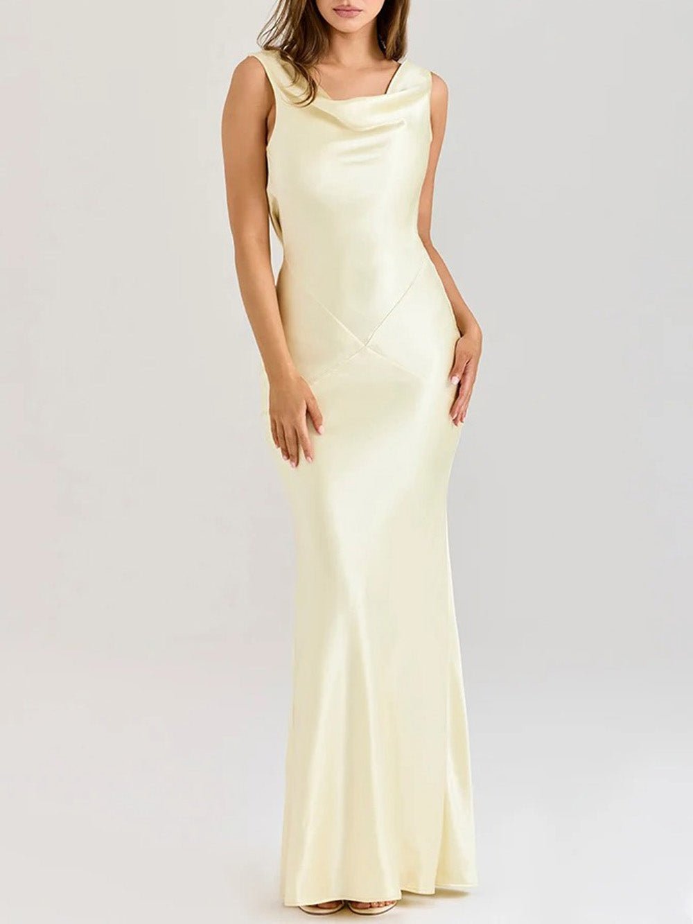 Camilla Satin Cowl Maxi Dress - Fashion Pov