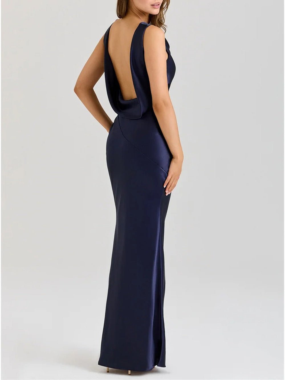 Camilla Satin Cowl Maxi Dress - Fashion Pov