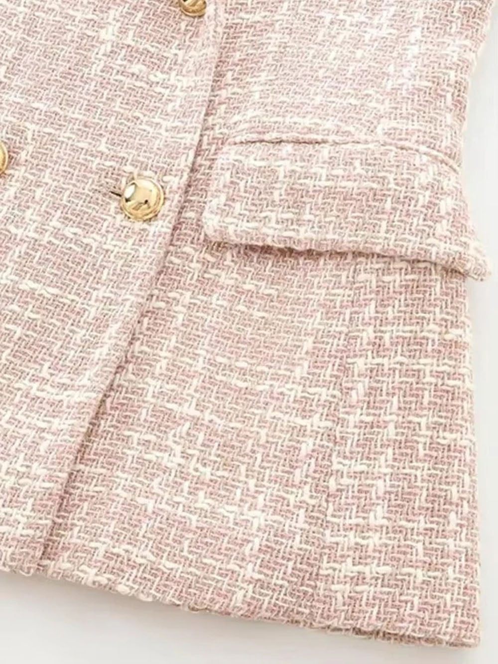 Camille Double Breasted Tweed Blazer - Fashion Pov