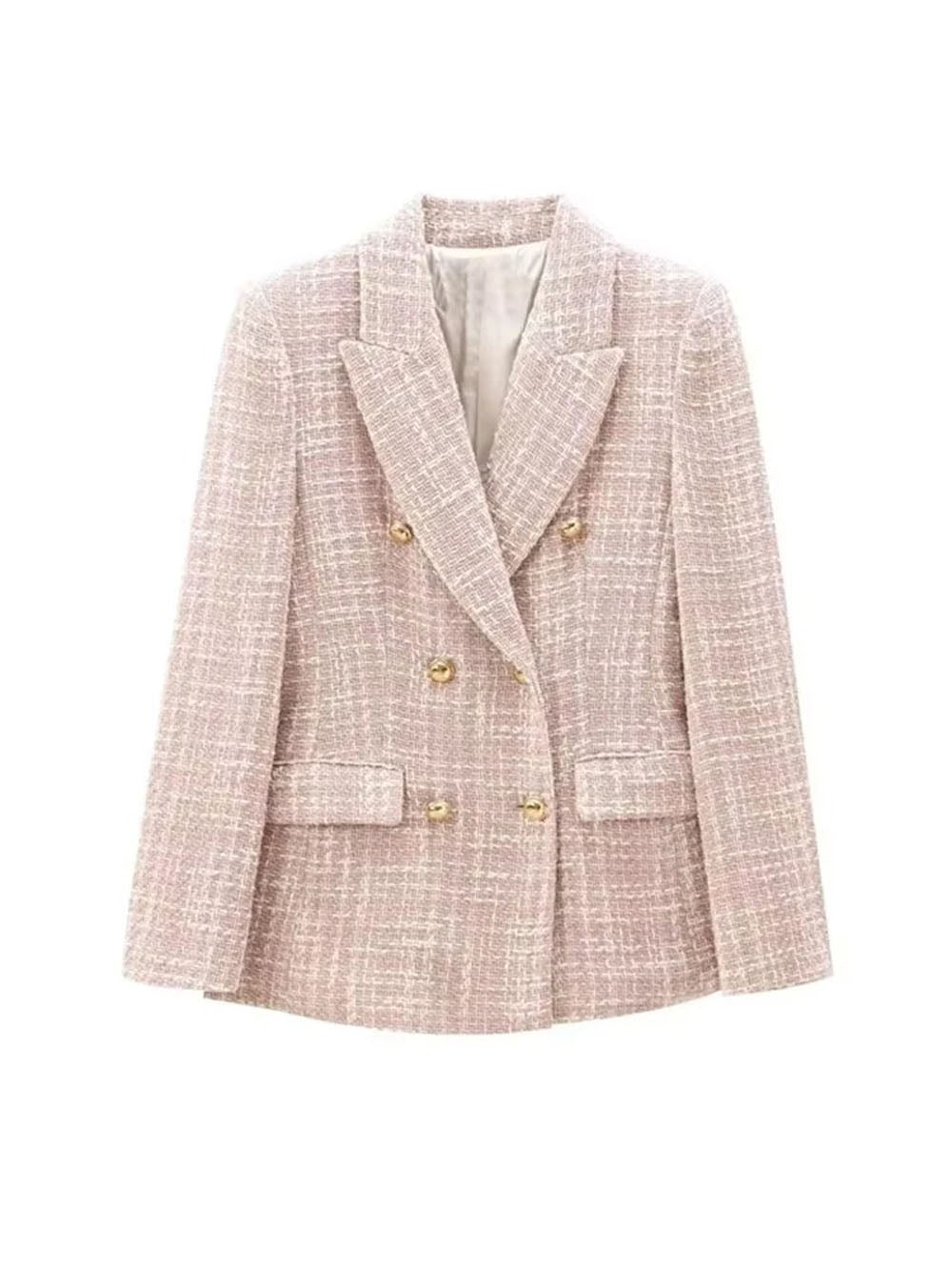 Camille Double Breasted Tweed Blazer - Fashion Pov