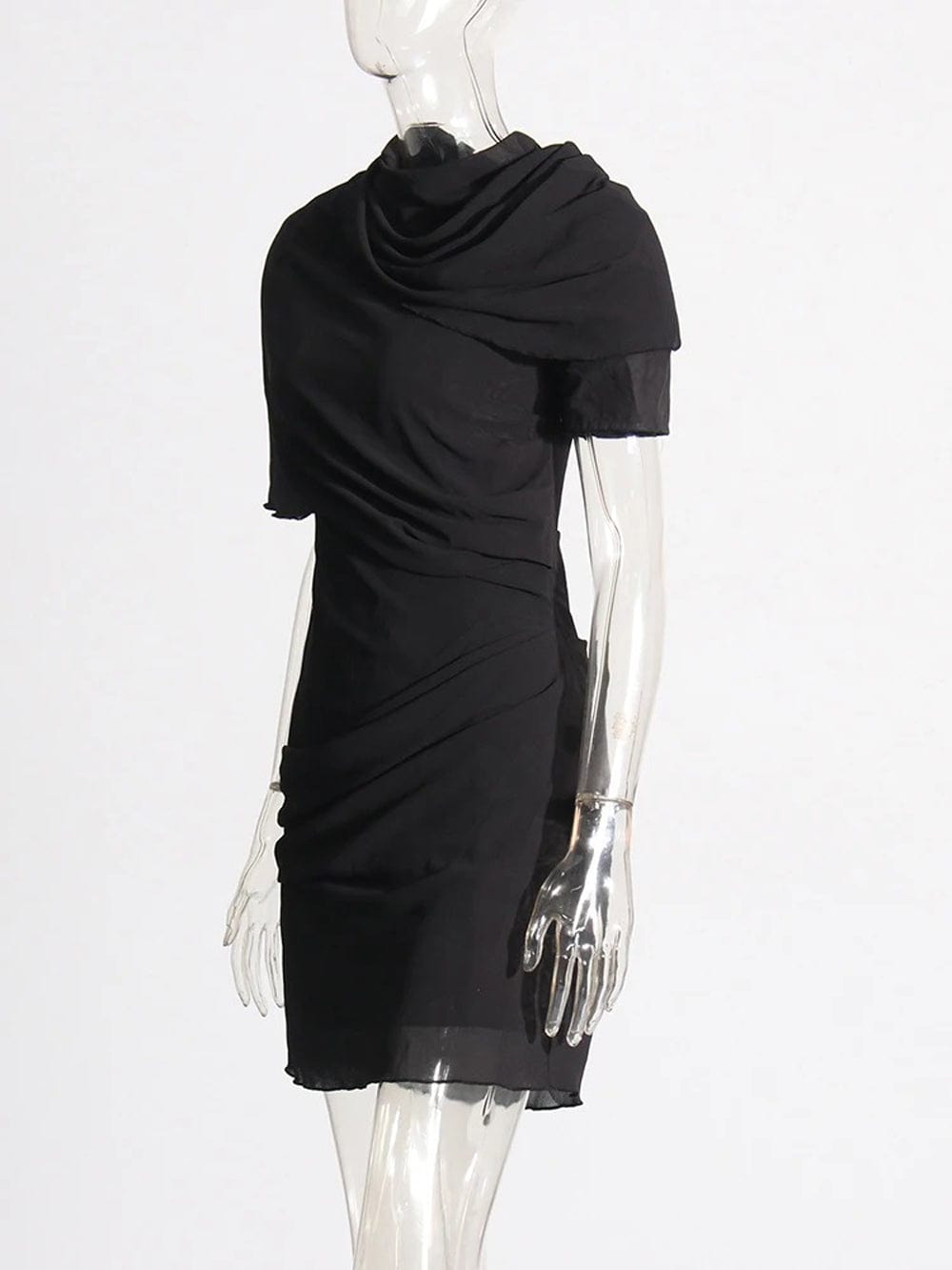 Cayce Folds Backless Mini Dress - Fashion Pov