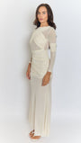 Cecilia Mesh Maxi Dress In White - Fashion Pov