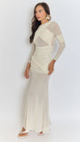 Cecilia Mesh Maxi Dress In White - Fashion Pov