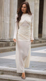 Cecilia Mesh Maxi Dress In White - Fashion Pov