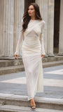 Cecilia Mesh Maxi Dress In White - Fashion Pov