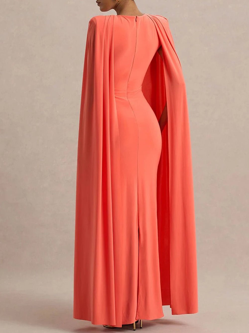 Celeste Cape Sleeve Maxi Gown - Fashion Pov