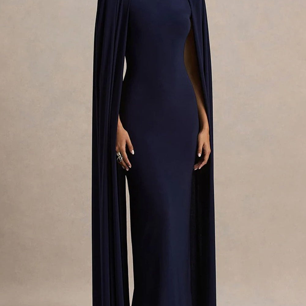 Celeste Cape Sleeve Maxi Gown - Fashion Pov