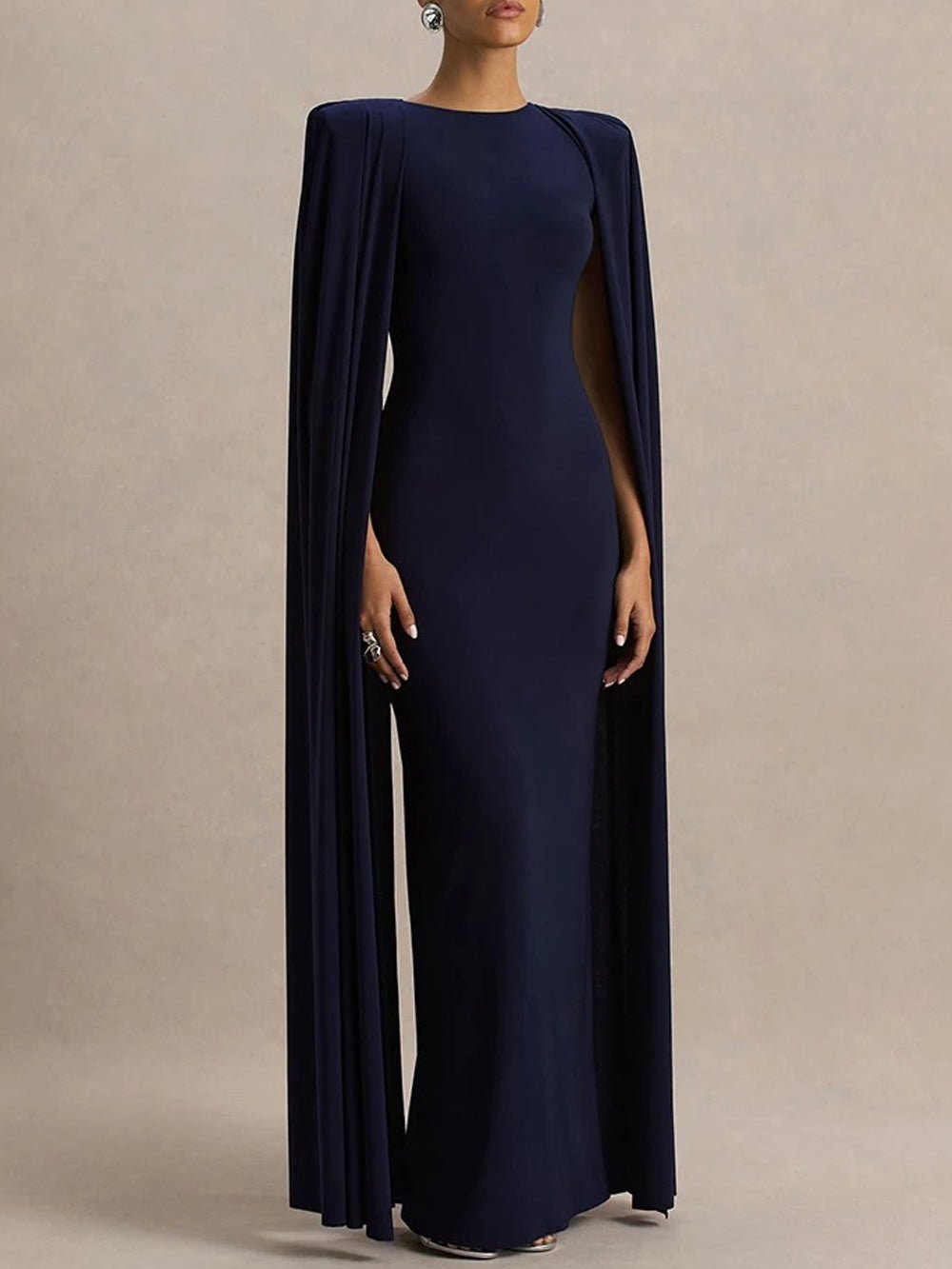Celeste Cape Sleeve Maxi Gown - Fashion Pov