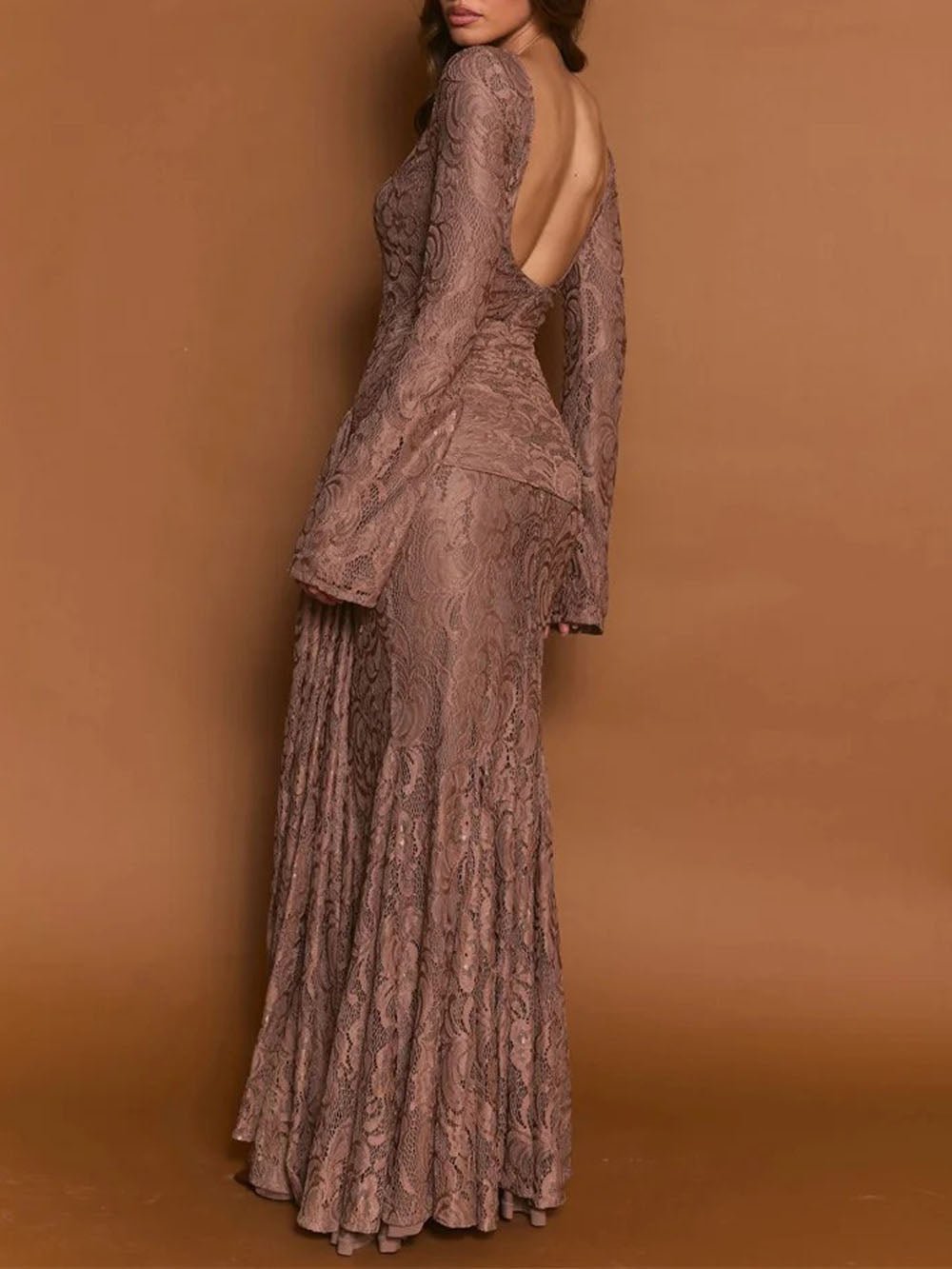 Celeste Draped Lace Maxi Dress - Fashion Pov
