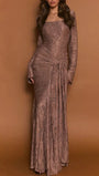 Celeste Draped Lace Maxi Dress - Fashion Pov