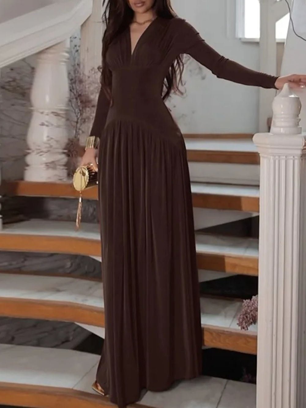 Daniela Long Sleeve Maxi Dress - Fashion Pov