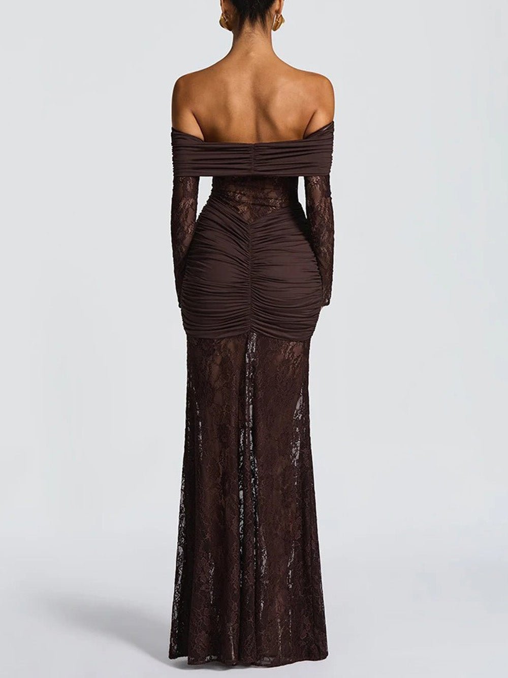 Delphine Off - Shoulder Lace Maxi Dress - Fashion Pov