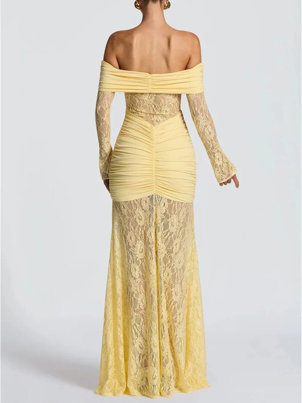 Delphine Off - Shoulder Lace Maxi Dress - Fashion Pov