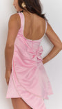 Edith Pearl Bow Backless Mini Dress - Fashion Pov