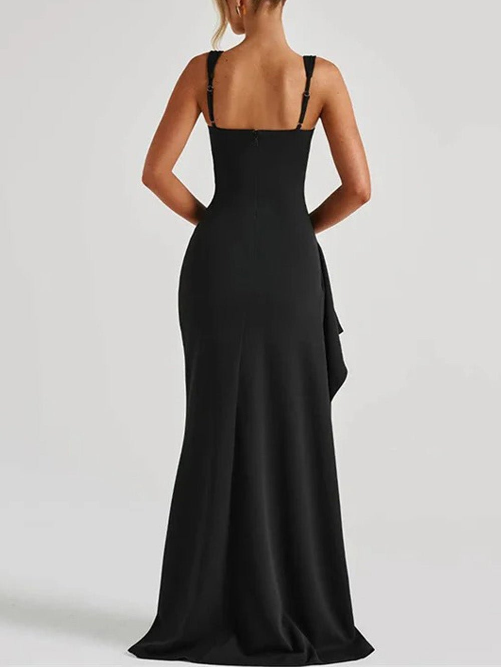 Elena Draped Slit Maxi Dress - Fashion Pov