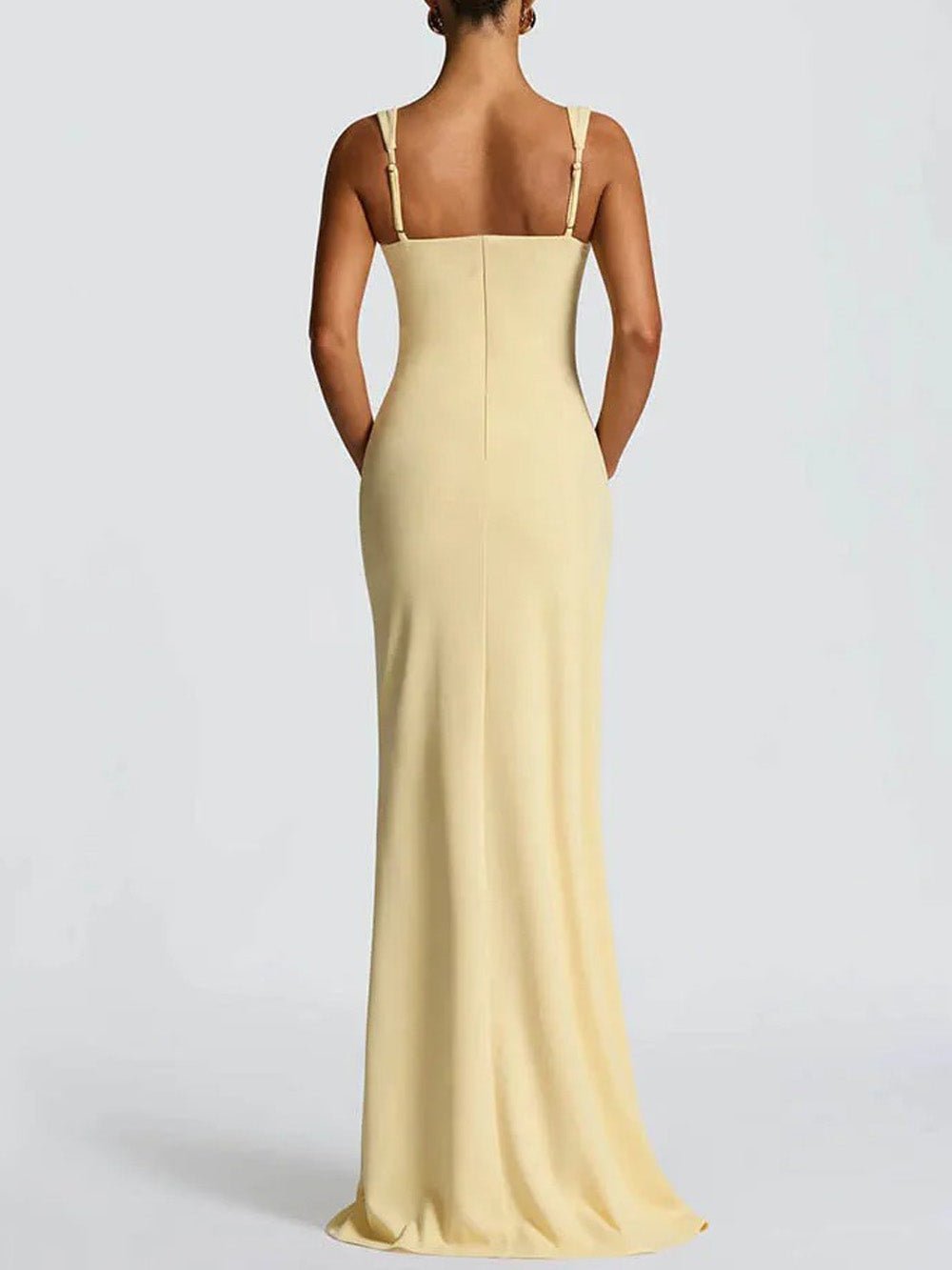 Elena Draped Slit Maxi Dress - Fashion Pov