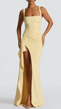 Elena Draped Slit Maxi Dress - Fashion Pov