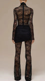 Elena Lace Sheer Draped Jumpsuit - Fashion Pov